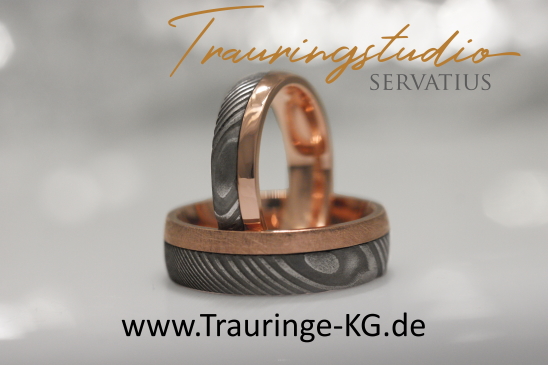 Damaststahl /Gold Trauringstudio Servatius Bad Kissingen